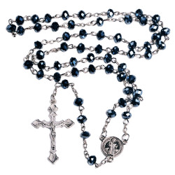 Blue Black AB Crystal Rosary