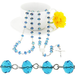 Bright Blue Crystal Rosary