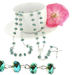 Blue Grey AB Crystal Rosary
