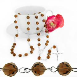 Dark Brown Crystal Rosary