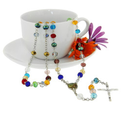 Darker Multi-Coloured Crystal Rosary
