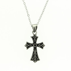 Antique Silver Plated Cross Pendant - 25mm