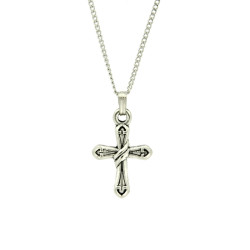 Antique Silver Plated Bound Cross Pendant 20mm