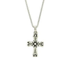 Antique Silver Plate Cross Pendant 20mm