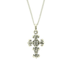 Antique Silver Plated Cross Pendant - 23mm