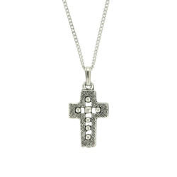 Antique Silver Plated Cross Pendant - 20mm