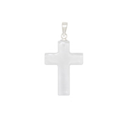 Rock Crystal Cross 25mm on Sterling Silver fitting