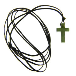 Greenstone Cross on thong 15mm