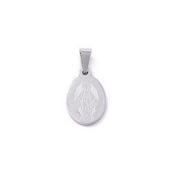 Stainless Steel Oval Miraculous Medallion
