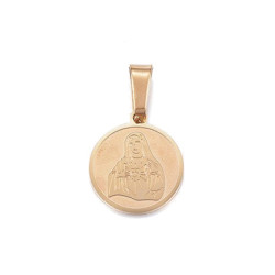 Stainless Steel Round Miraculous Medallion Pendant