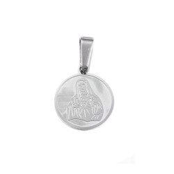 Stainless Steel Round Miraculous Medallion Pendant
