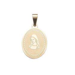 Stainless Steel Oval Madonna Pendant