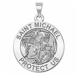 Stainless Steel Saint Michael Medallion Pendant - 25mm