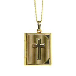 Large Bible Locket with Cross stamping