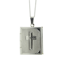 Large Bible Locket with Cross stamping