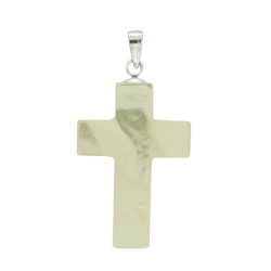 Mother of Pearl Cross 26mm on Sterling Silver fitting
